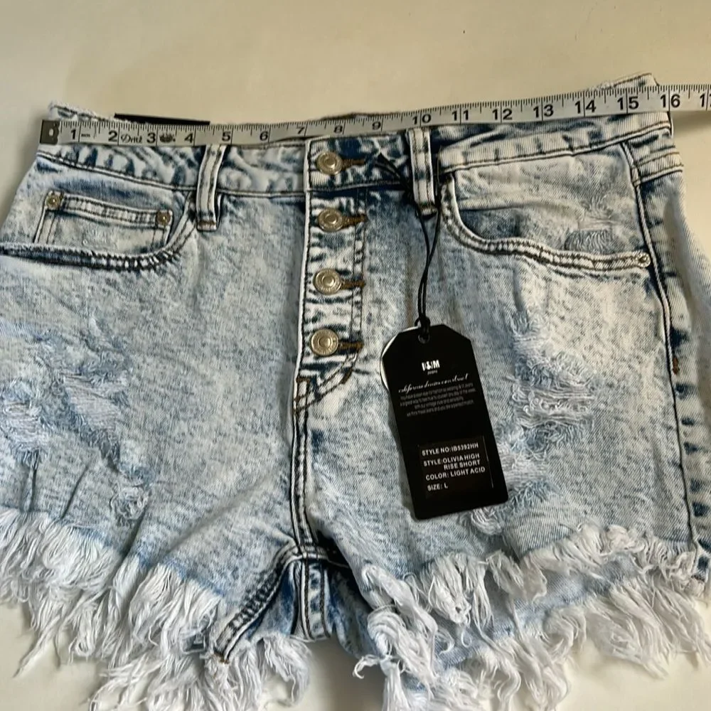 l&M Cut Off Lightwash Denim Shorts Large New - Picture 9 of 12